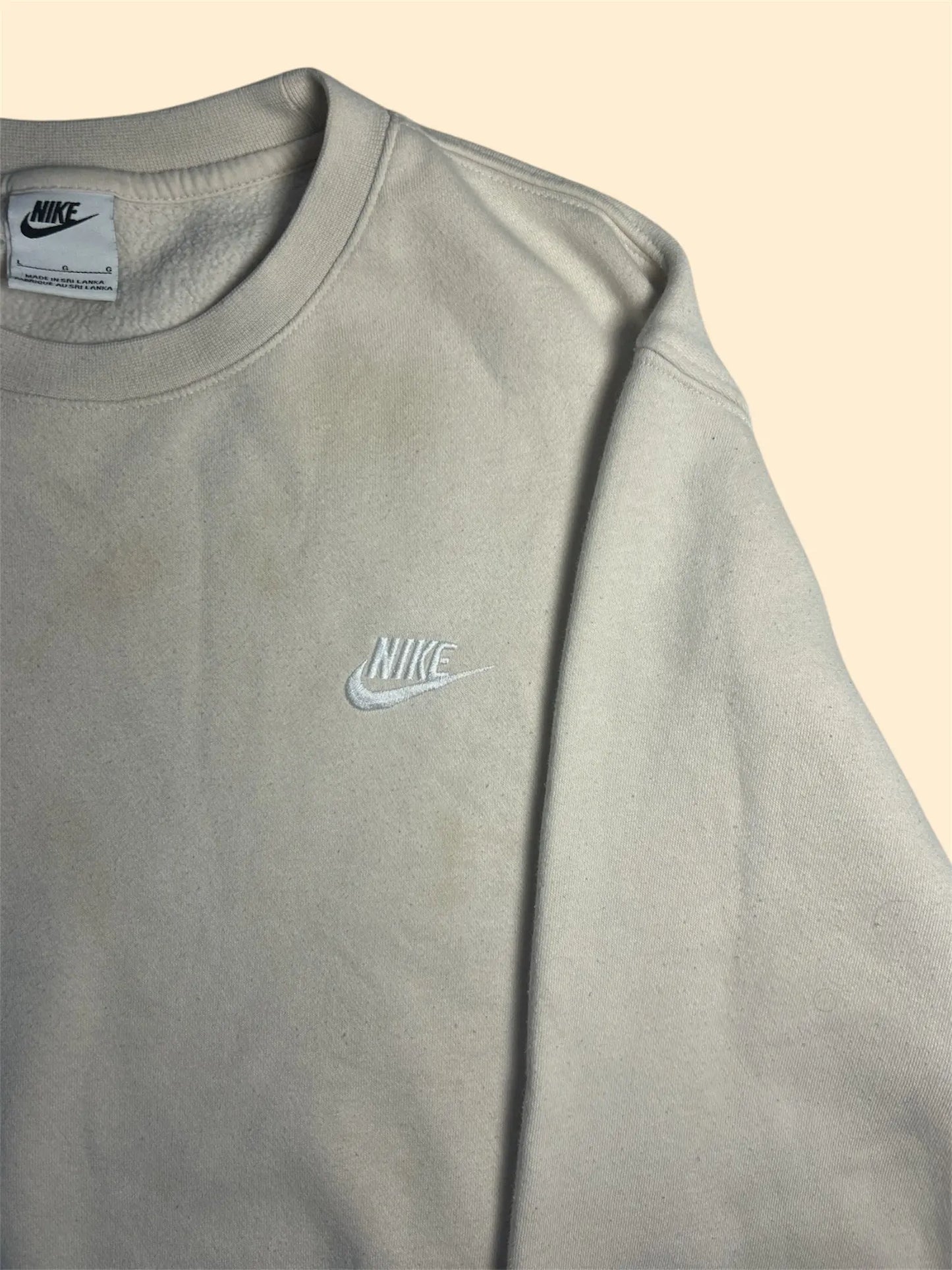 Pull Nike Beige Crème Logo Brodé La frip’ de Math